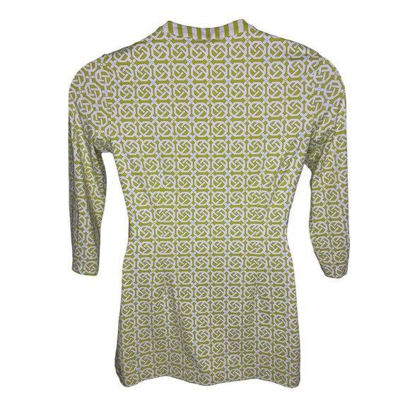 J. McLaughlin Womens Medium Geometrical Print 3/4 Sleeve Stretch Pullover Blouse - Picture 15 of 16